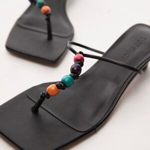 Topshop Black Sandals with Colorful Beads Brand New Size: 8 never worn